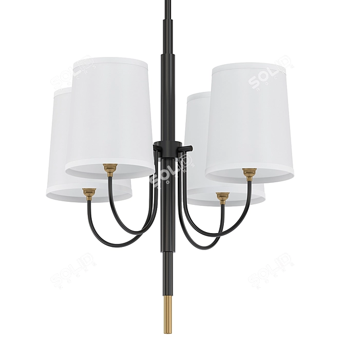 Lawton 4 Light Chandelier: Elegant Illumination 3D model image 1