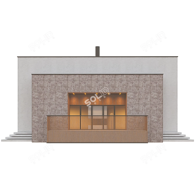  Modern Duplex Villa Design 3D model image 3