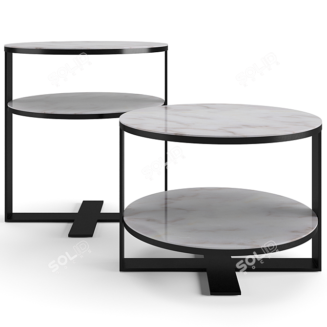 Elegant B&B Italia Eileen Tables 3D model image 2