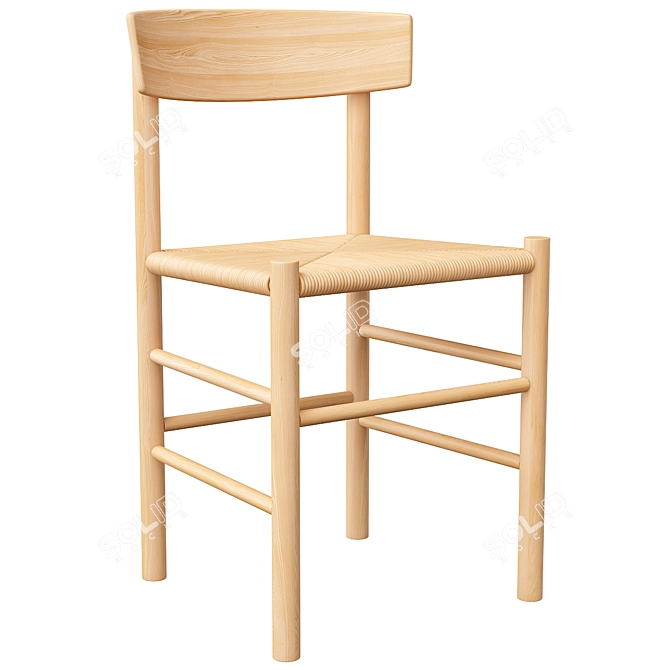 Gubi 2 Wooden Chair: Stylish and Versatile 3D model image 1