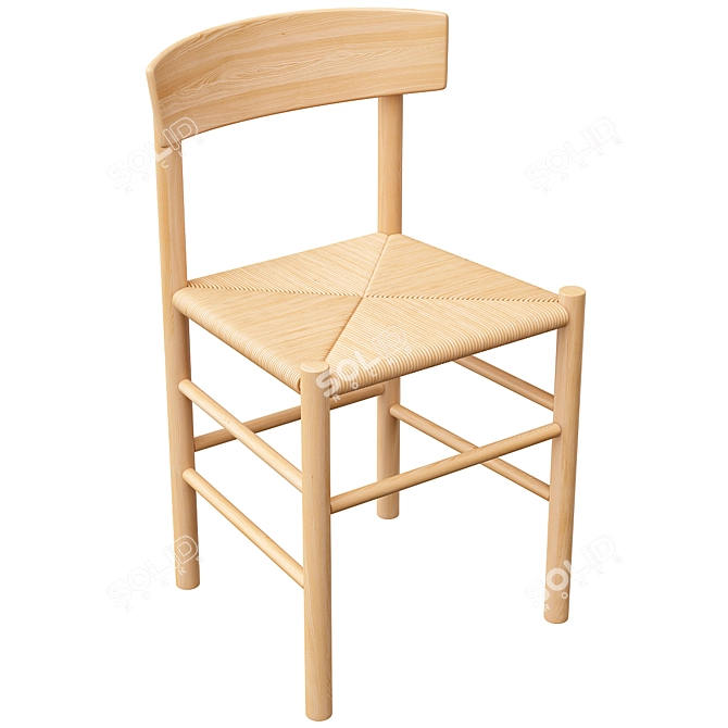 Gubi 2 Wooden Chair: Stylish and Versatile 3D model image 2