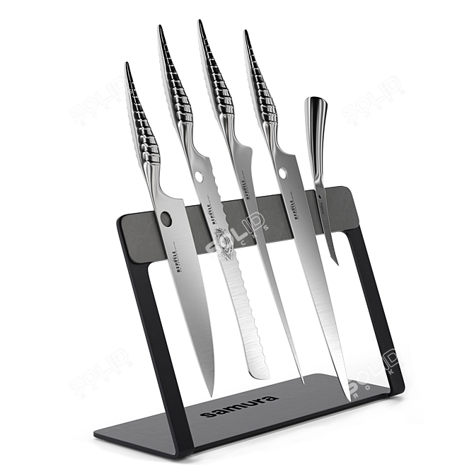 Samura Reptile Knife Set: 6 Precision Blades 3D model image 2