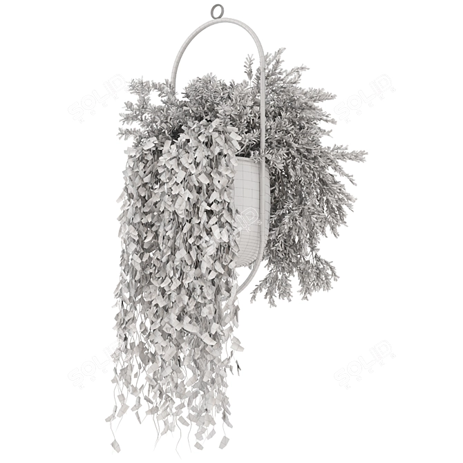 Metal Vase Hanging Plants Set 3D model image 5