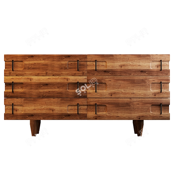 Sophisticated Rustic Sideboard 3D model image 2