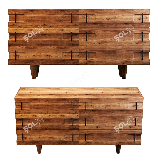 Sophisticated Rustic Sideboard 3D model image 3