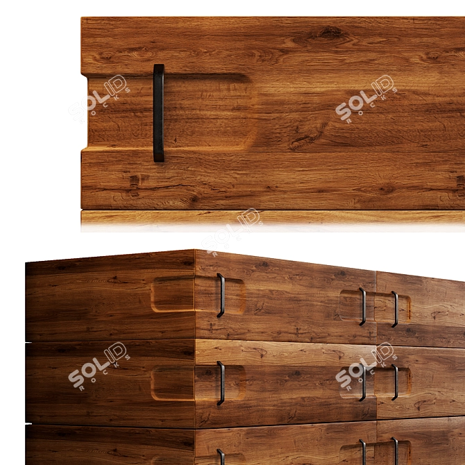 Sophisticated Rustic Sideboard 3D model image 4