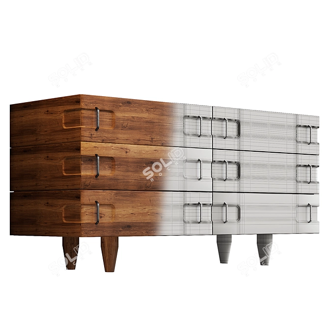 Sophisticated Rustic Sideboard 3D model image 5