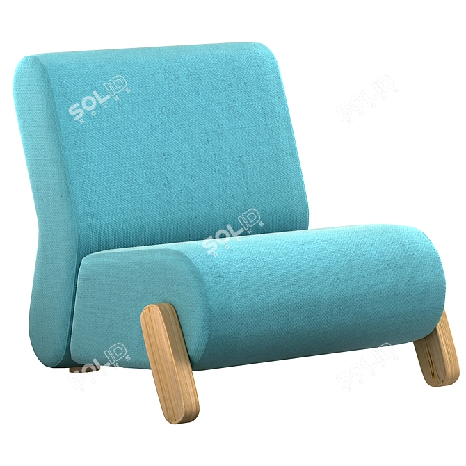 Sleek and Stylish Base Easy Chair 3D model image 1