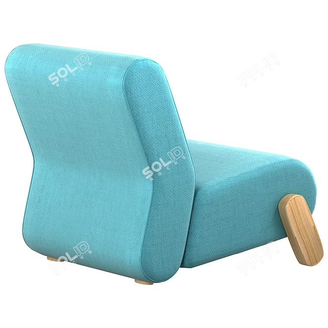 Sleek and Stylish Base Easy Chair 3D model image 2