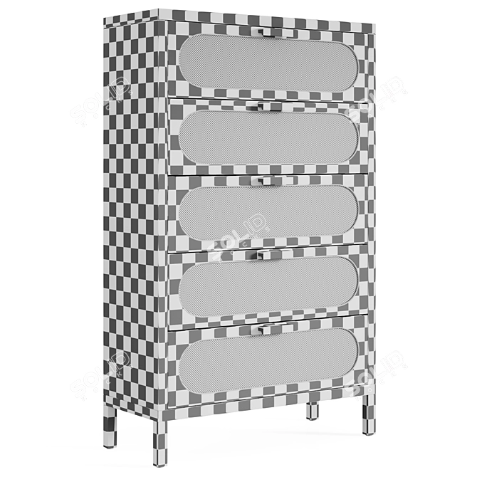 Title: Alder Tall 5-Drawer Dresser 3D model image 4