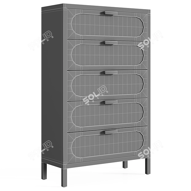 Title: Alder Tall 5-Drawer Dresser 3D model image 5