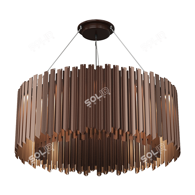 Satin Bronze Facet Chandelier 3D model image 1