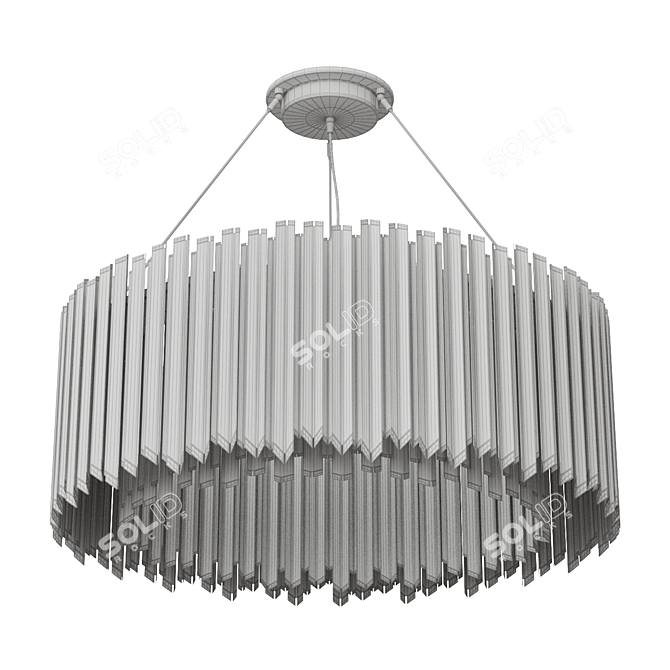 Satin Bronze Facet Chandelier 3D model image 2