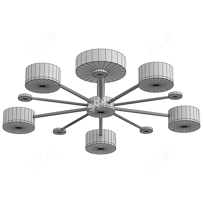 Elegant LED Ceiling Chandelier 3D model image 2