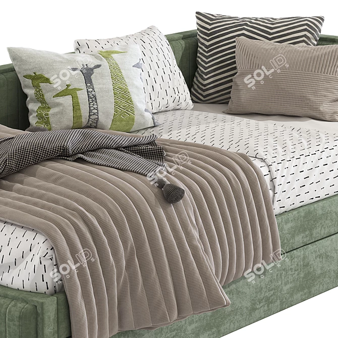 Hawthorne Daybed: Stylish Trundle Sofa Bed 3D model image 7