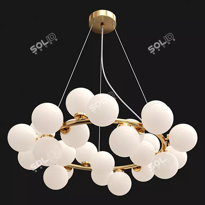 Elegant White Chandelier | 72cm Diameter 3D model image 2