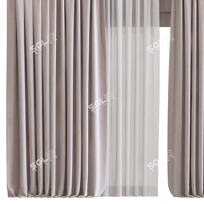 Refined Curtain with Reinforced Structure 3D model image 2