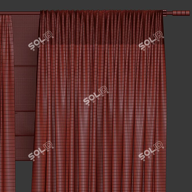 Refined Curtain with Reinforced Structure 3D model image 5
