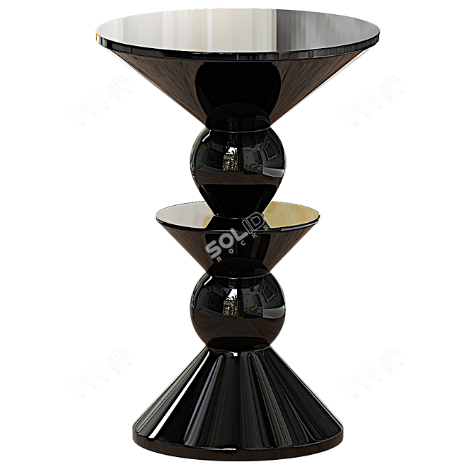 Sleek Office Round Coffee Table 3D model image 1