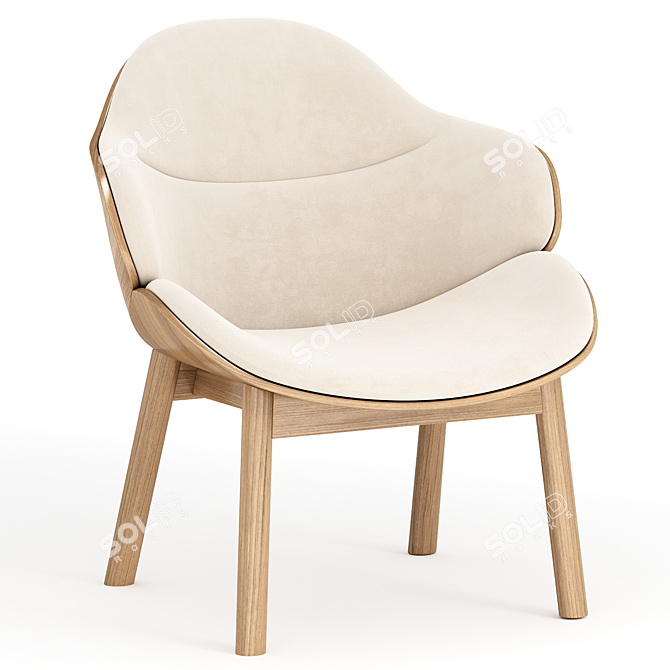 Elegant ARIA Lounge Armchair 3D model image 1