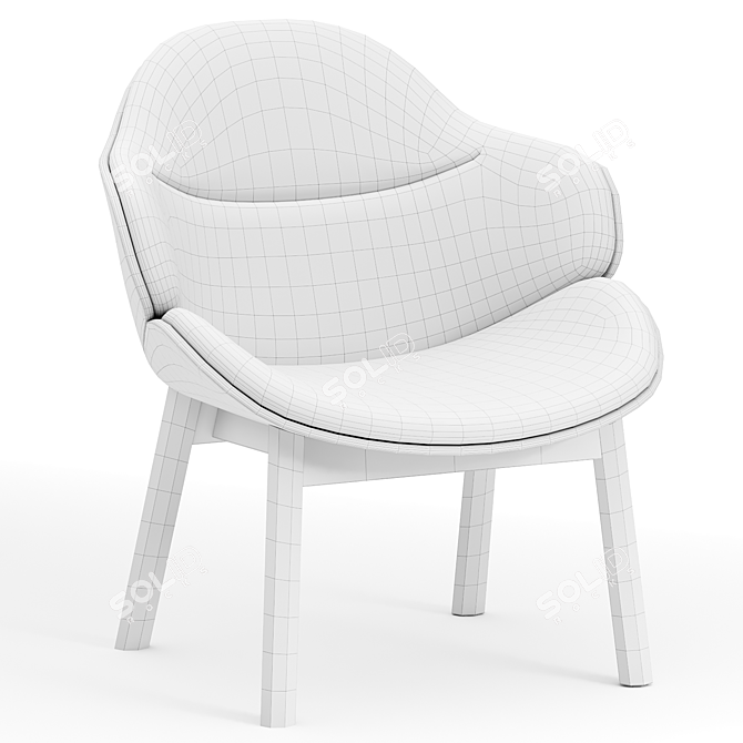 Elegant ARIA Lounge Armchair 3D model image 2