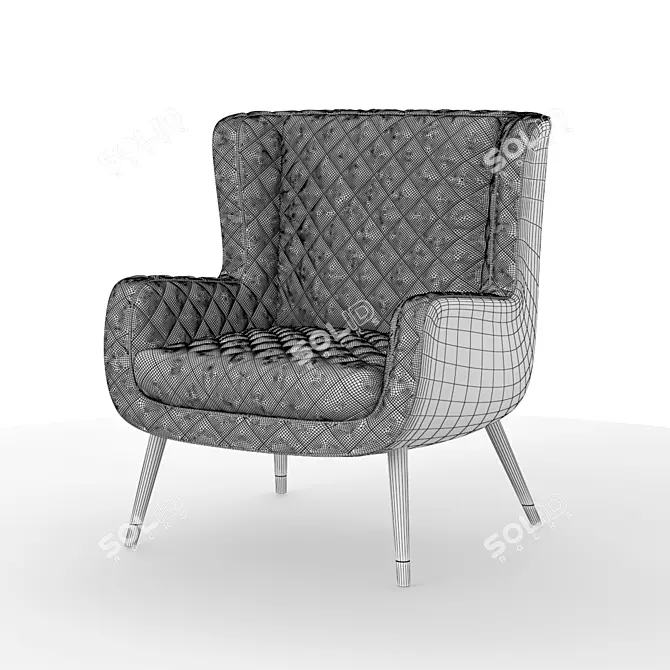 Elegant DOLLY Armchair - A Baxter Masterpiece 3D model image 4