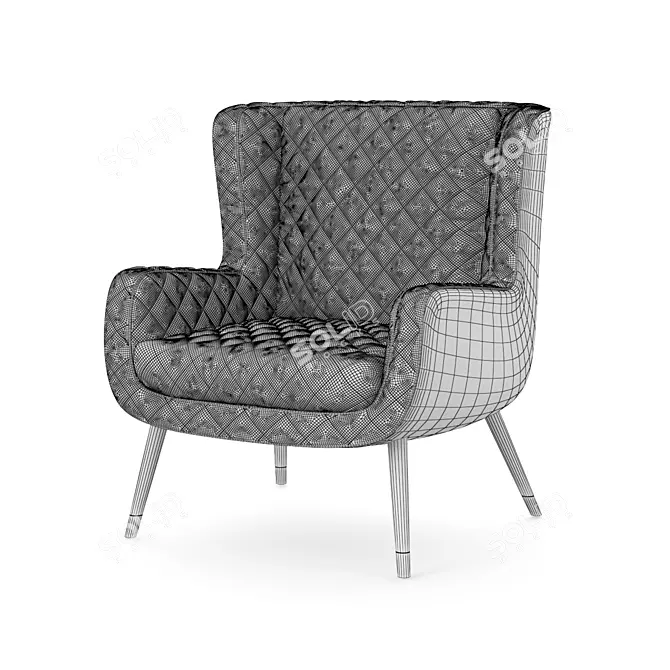 Elegant DOLLY Armchair - A Baxter Masterpiece 3D model image 9