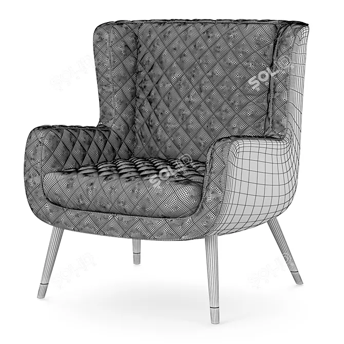 Elegant DOLLY Armchair - A Baxter Masterpiece 3D model image 15