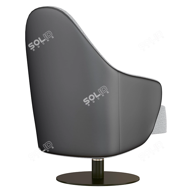 Ludwig Swivel Armchair: Stylish Comfort 3D model image 3