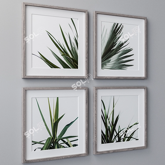  Set of Vintage Wall Paintings 3D model image 2