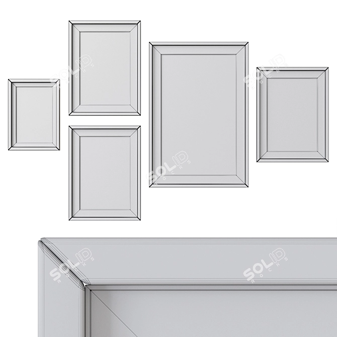 Wall Art Set: 1854 Paintings & Multiple Frame Colors 3D model image 4