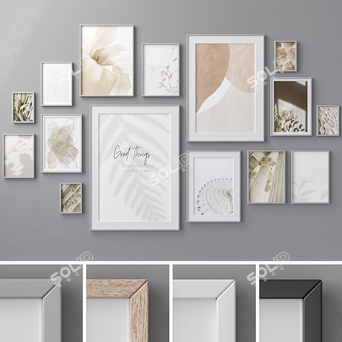 Exquisite Wall Art Set 1855 3D model image 1