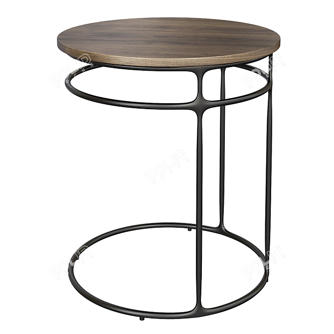 Elegant Wood & Metal Laptop Table 3D model image 1