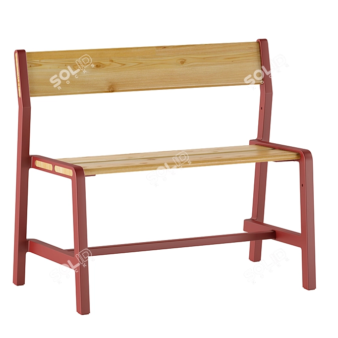 Ypperlig Beech Bench: Stylish & Versatile 3D model image 1