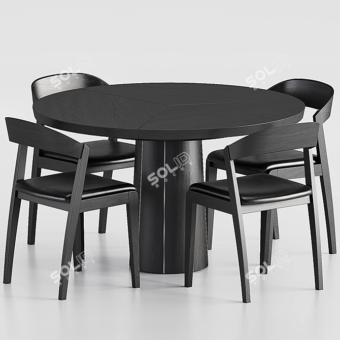 Skovby Round Dining Set 3D model image 1