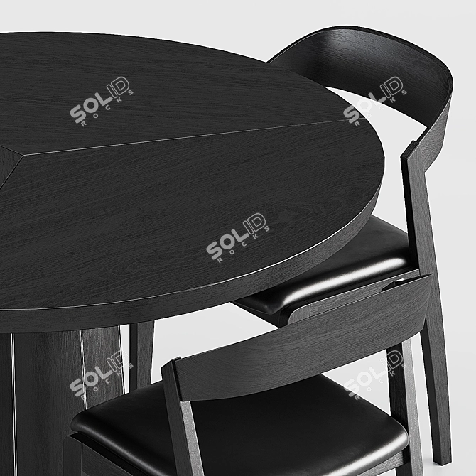 Skovby Round Dining Set 3D model image 2