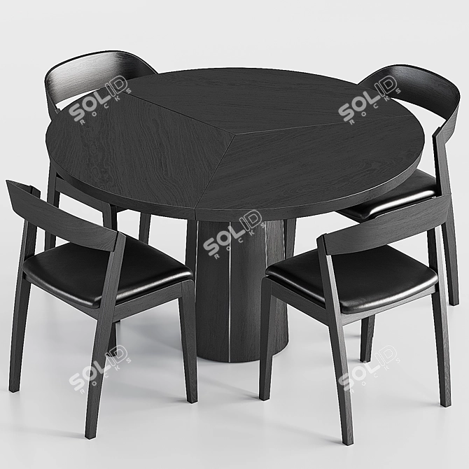 Skovby Round Dining Set 3D model image 3