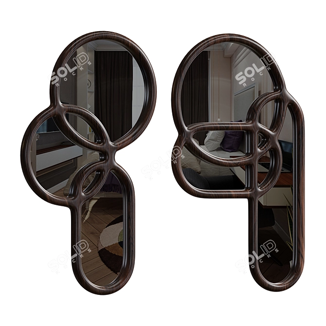 Multitude Mirror: Metal, Wood & Plaster 3D model image 10