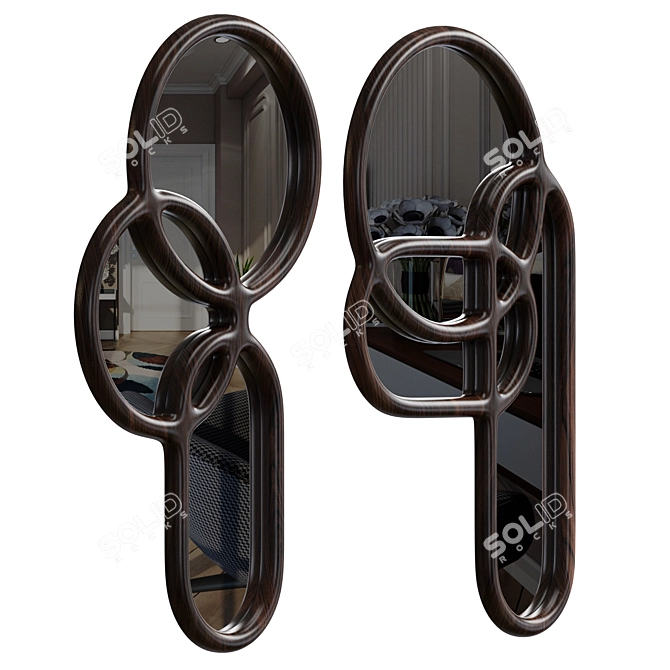 Multitude Mirror: Metal, Wood & Plaster 3D model image 14