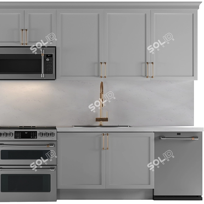 Modern Cafe Kitchen Set 3D model image 3