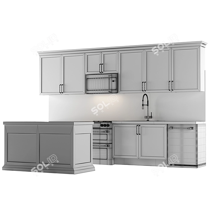 Modern Cafe Kitchen Set 3D model image 4