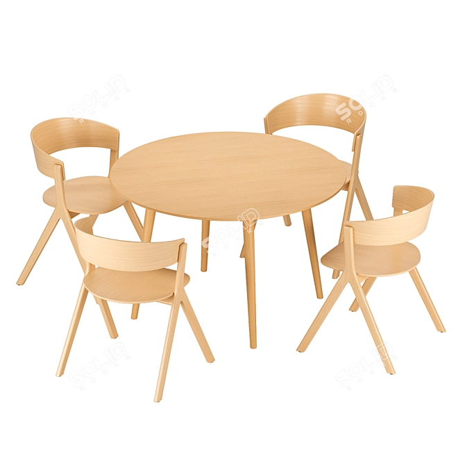 Circus Wood Dining Set 3D model image 2