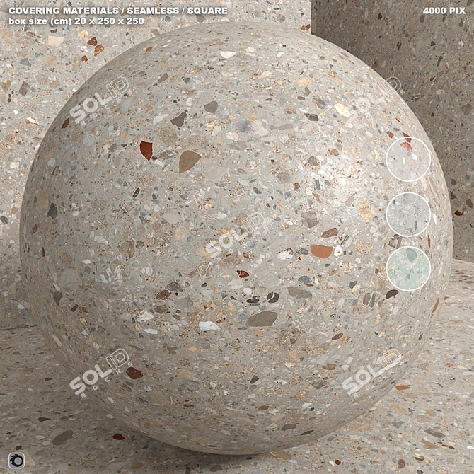 Seamless Stone Terrazzo Quartzite Set 3D model image 1