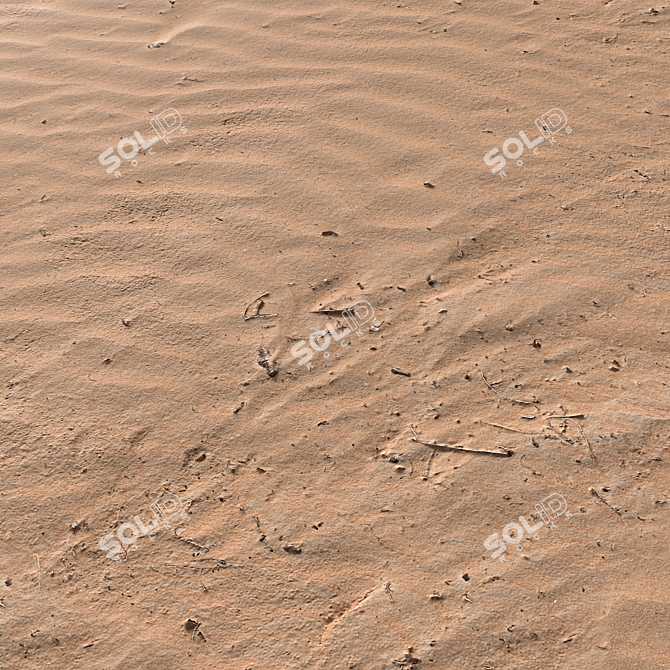 PBR Sand Beach 07: Realistic 2.5x2.5m Sand Texture 3D model image 1