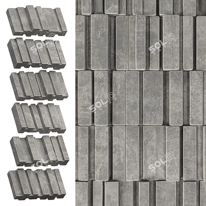 Panel Stone Slab: Textured 3D Model, Vray & Corona Render 3D model image 5