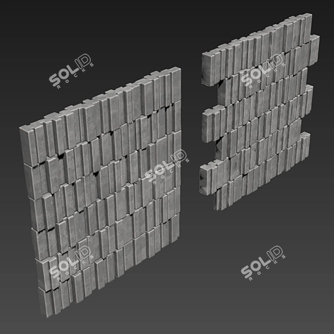 Panel Stone Slab: Textured 3D Model, Vray & Corona Render 3D model image 1