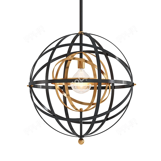 Elegant Rondure Pendant Light 3D model image 1