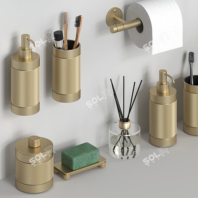 Title: BERTOCCI Officina 01 Bathroom Set 3D model image 3