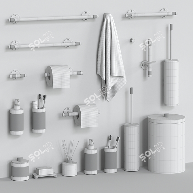 Title: BERTOCCI Officina 01 Bathroom Set 3D model image 5