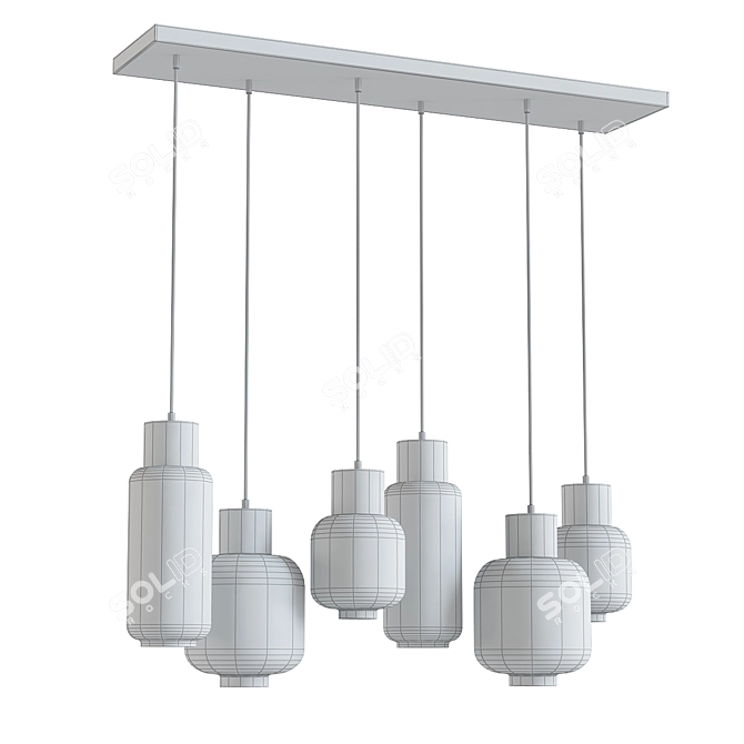 Luxe 6-Light Pendant Chandelier 3D model image 2